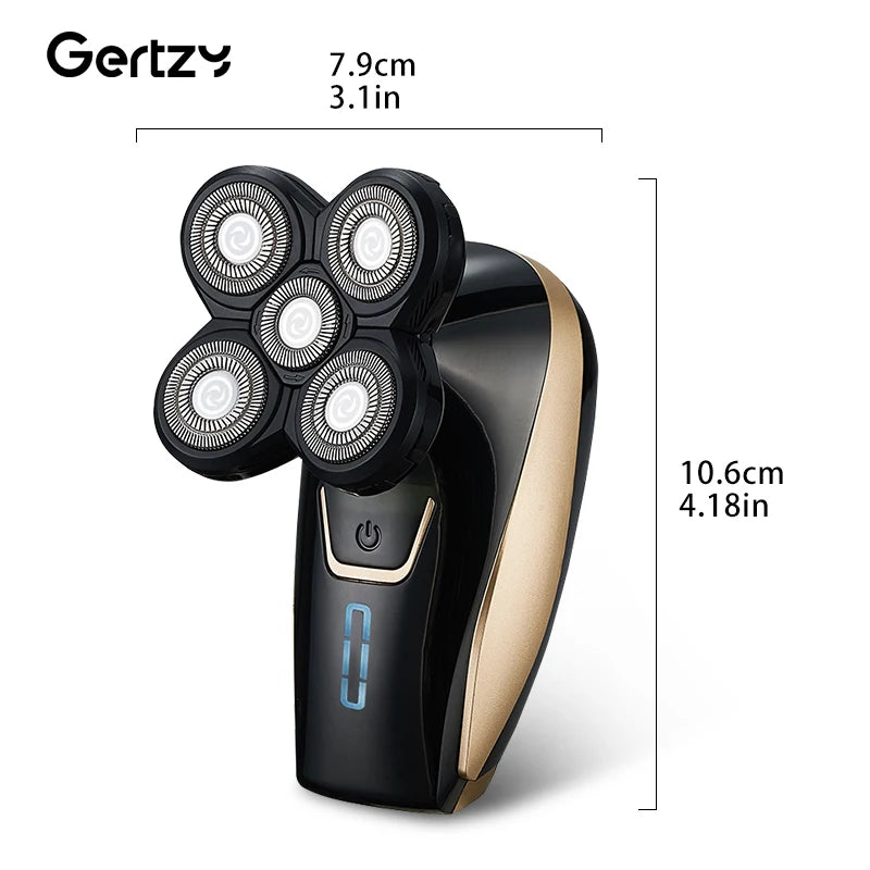 Men's multifunctional five in one bald head and beard trimmer, USB rechargeable, smooth shaving experience