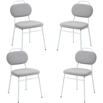 Guest Chairs Set of 4, Waiting Room Chairs with Fabric Padded Seat and Metal Legs for Conference Lobby Home Office, Grey