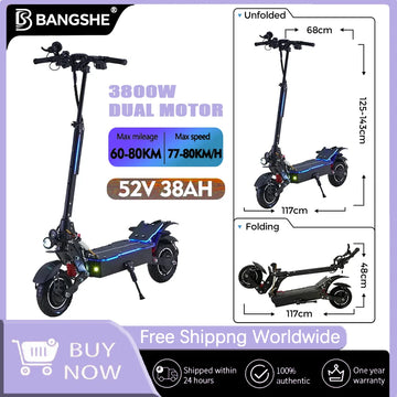 Max speed 80KM/H Elite EU 2025 Fast S10 Electric Scooters 3800W 52V 38AH Powerful Off Road EScooter For Adults MaxMileage80kmPro