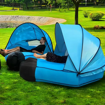 Inflatable Sofa With Canopy Island Inflatable Lawn Bed Camping Island With Sunshade Inflatable Lazy Bed Camping Accessories
