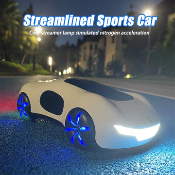 New SF Streamlined Design Concept Model Sports Car Cool Dual Spray and Sound&Light RC Four-wheel Drive Car Kids Birthday Gifts