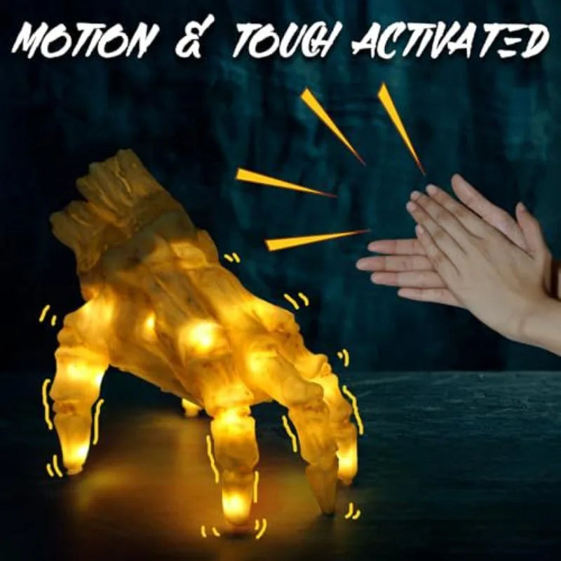 Halloween Decoration Props Electric Luminous Climbing Hand Horror Skull Artificial Arm Ghost Night Light Sound Activated Walking