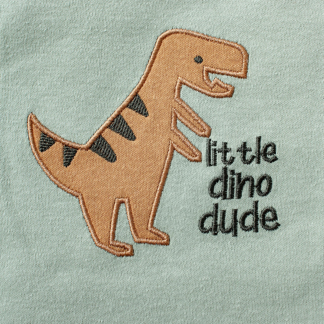 3PCS Baby Bodysuit Three piece Set with Cartoon Dinosaur Pattern and Stripe Pattern Button Design for 0-9 Months Old Boys