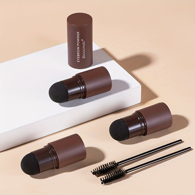 Complete Eyebrow Shaping Kit - Long-Lasting, Easy-to-Use Brow Enhancers with Powder Stick, Stencil, and Brush for All Skin Types - Perfect for Shaping, Filling, and Defining Your Brows