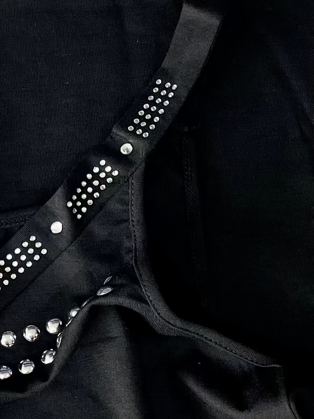 Rhinestone V Neck Tank Top, Casual Sleeveless Summer Tank Top, Women's Clothing