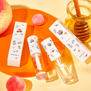Peach Honey Lip Oil - Luxurious Lip Glosses for Soft, Hydrated Lips with Film-Forming Primer, Anti-Cracking, and Transparent Finish - Perfect Valentine's Day Gift for Her