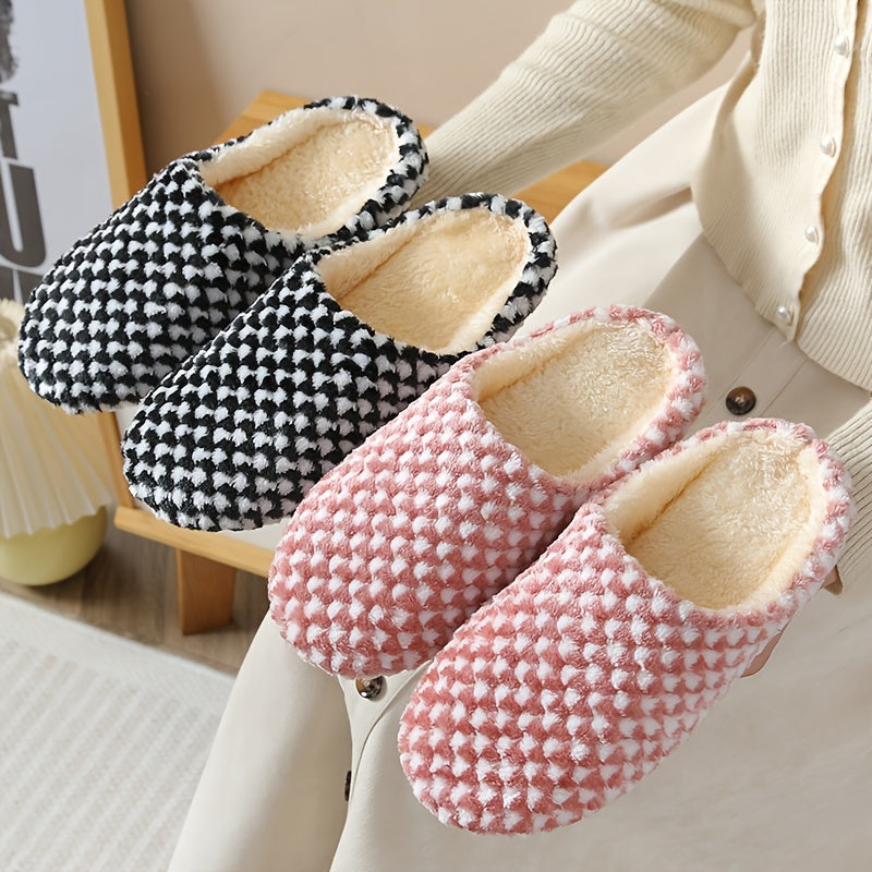 Womens Ultra-Soft Plush Slippers - Indoor Cozy Closed Toe Slides - Warm, Comfortable, Non-Slip House Shoes for Everyday Wear