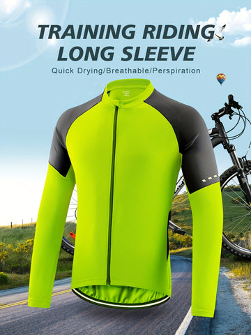 Quick-drying Breathable Men's Cycling Jersey with Pocket and Zipper