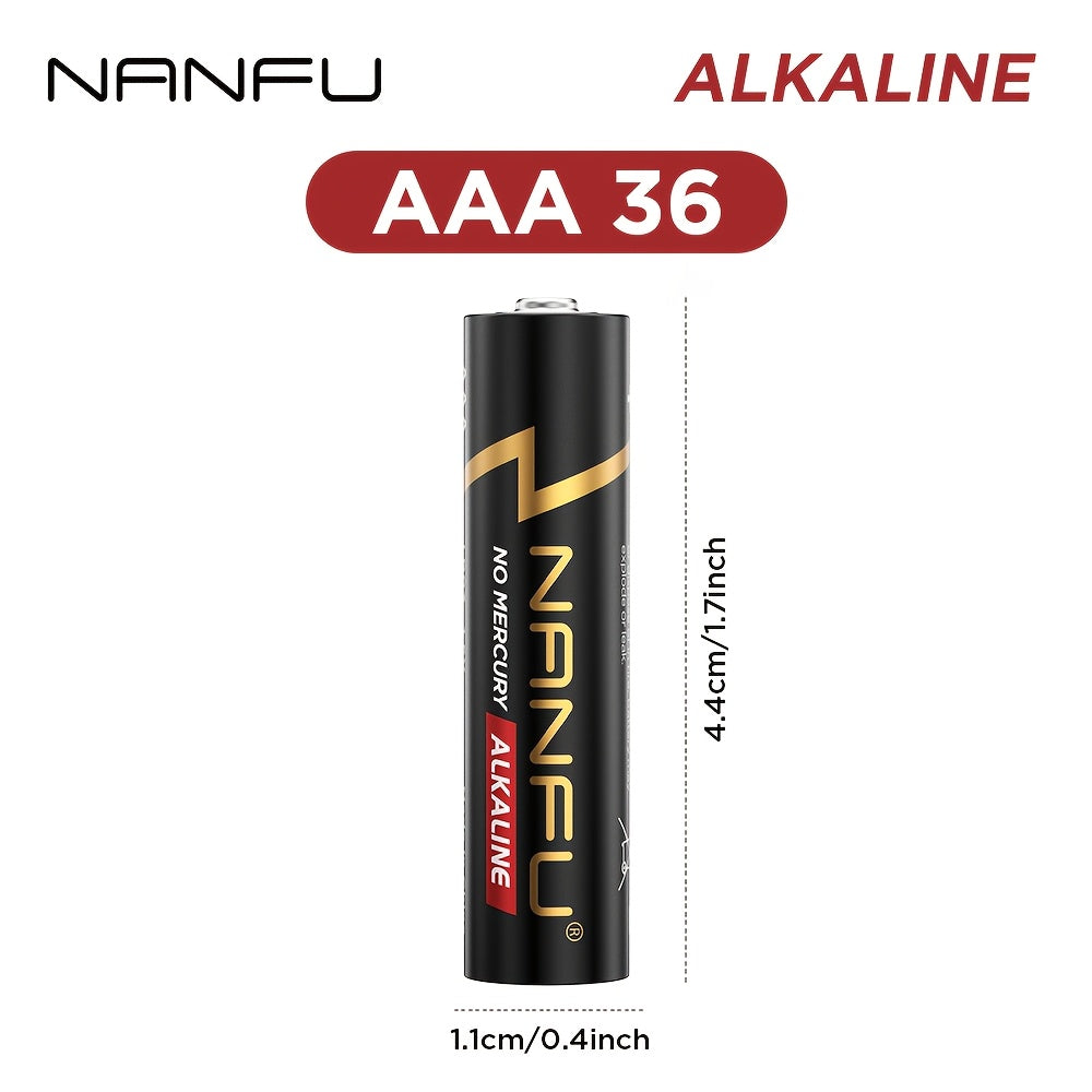NANFU AAA 36 Alkaline Batteries 1.5V Single Use Non Rechargeable(Halloween Fall, Christmas Decorations)