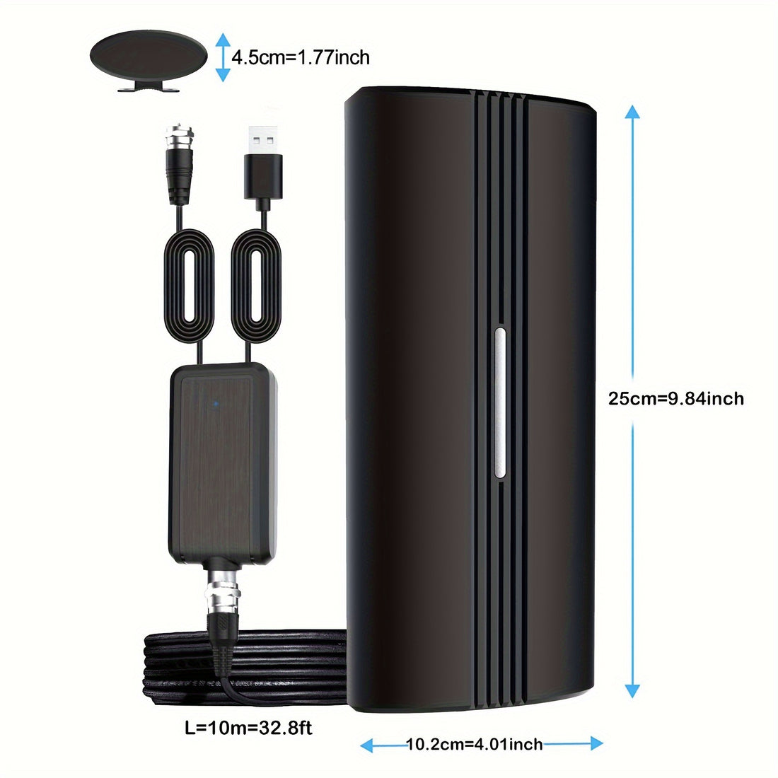 2023 Upgraded 4K Ultra HD Digital TV Antenna, USB Powered Indoor Amplified Signal Booster, Smart IC Technology, Compatible with Smart & Old TVs, Supports 8K, HDTV 1080p, No Battery Required