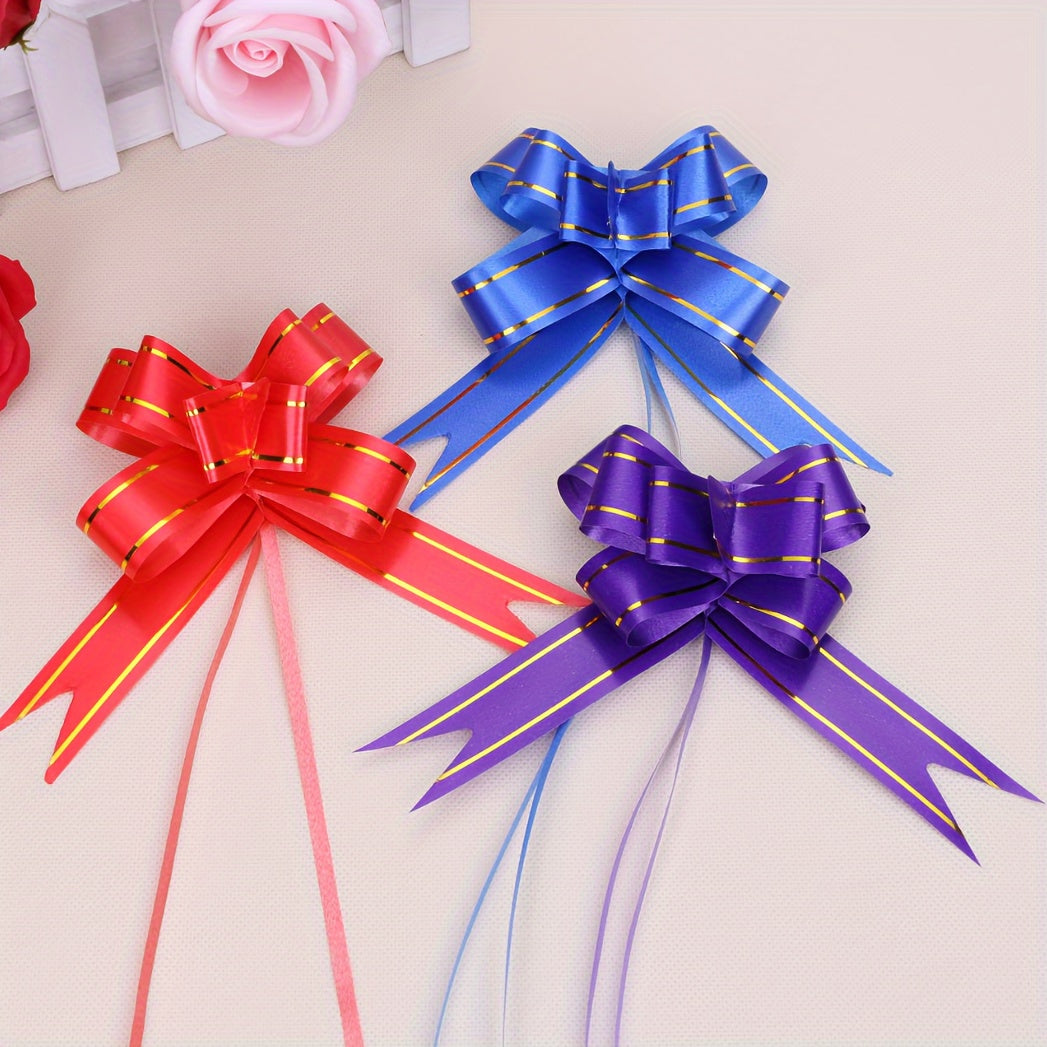 100pcs Assorted Colors Pull Bows for Gift Wrapping - Ideal for Weddings, Birthdays, Valentine's, Easter, Mother's Day, Father's Day & Christmas - Elegant Decorative Ribbon Ties in Light Blue, Magenta, White, Pink, Purple, Red