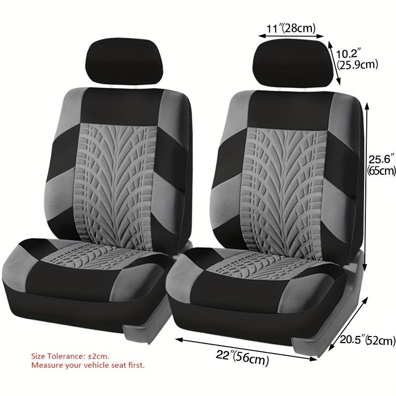 Car Seat Covers, Polyester Front Pairs Gray Black Tan Blue Red Car Seat Cushion Universal Car Seat Protector Decoration Auto Accessories Thick Foam