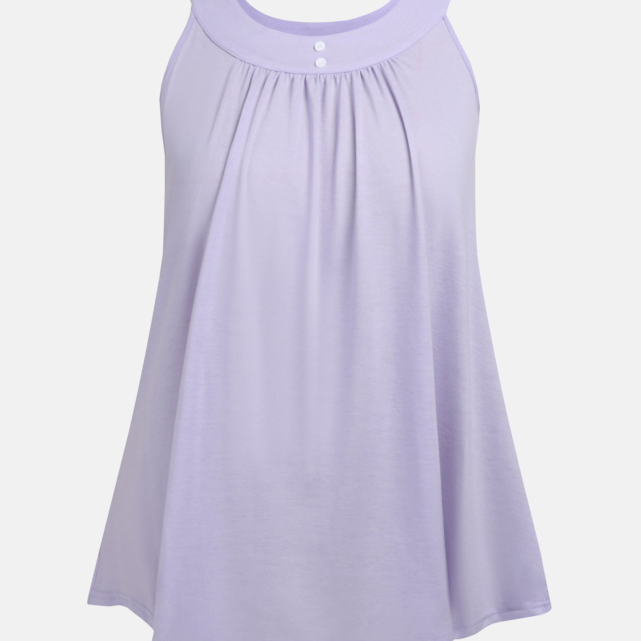 Plus Size Solid Color Tank Top with Fashionable Button Detail - Flattering Curve Hemline & Medium Stretch - Classic Crew Neck for Curvy Womens Summer Style