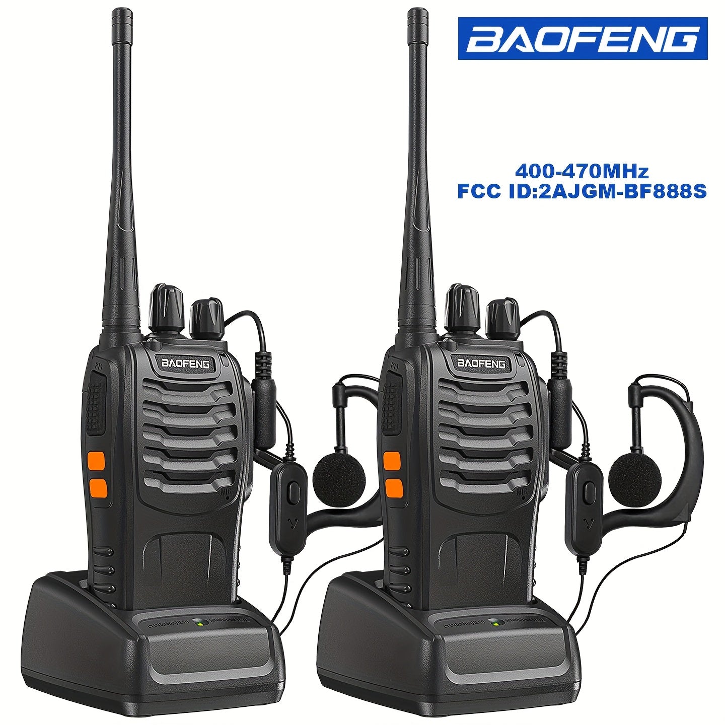 2PCS BAOFENG BF-888S UHF 400-480MHz Amateur Radio Handheld Two Way Radio - UHF Portable Walkie Talkies - For Adults -  Suitable for Hiking, Biking, Camping - Perfect Gift for Outdoor Enthusiasts