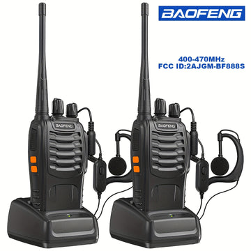 2PCS BAOFENG BF-888S UHF 400-480MHz Amateur Radio Handheld Two Way Radio - UHF Portable Walkie Talkies - For Adults -  Suitable for Hiking, Biking, Camping - Perfect Gift for Outdoor Enthusiasts