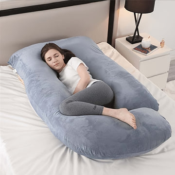 Pregnancy Pillows, J-Shape Full Body Pillow-Cooling Cover Dark Grey-Pregnancy Pillows For Sleeping Body Pillows For Adults, Maternity Pillow And Pregnancy Must Haves