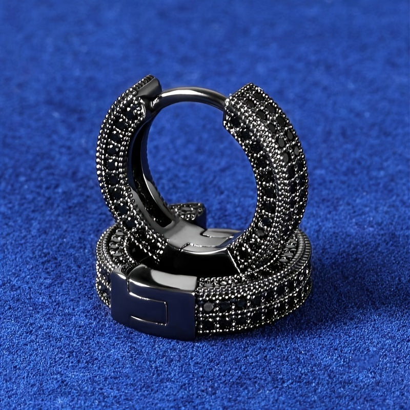 Elegant Black Hoop Earrings - Lightweight, Versatile Fashion Accessory for Style & Comfort