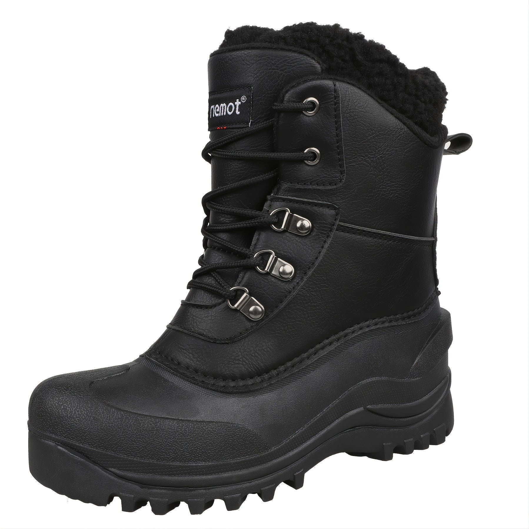 [Popular Choice] Riemot Men's High Quality Snow Boots - Durable, Non-Slip Traction Sole for Hiking, Trekking & Gardening - Warm Fleece Lined Ankle Support, Lace-Up Closure- Versatile All-Season Outdoor Footwear