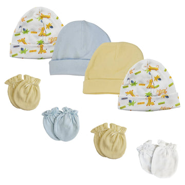 UD_Baby Boy Infant Caps And Mittens (pack Of 8) Nc_0312