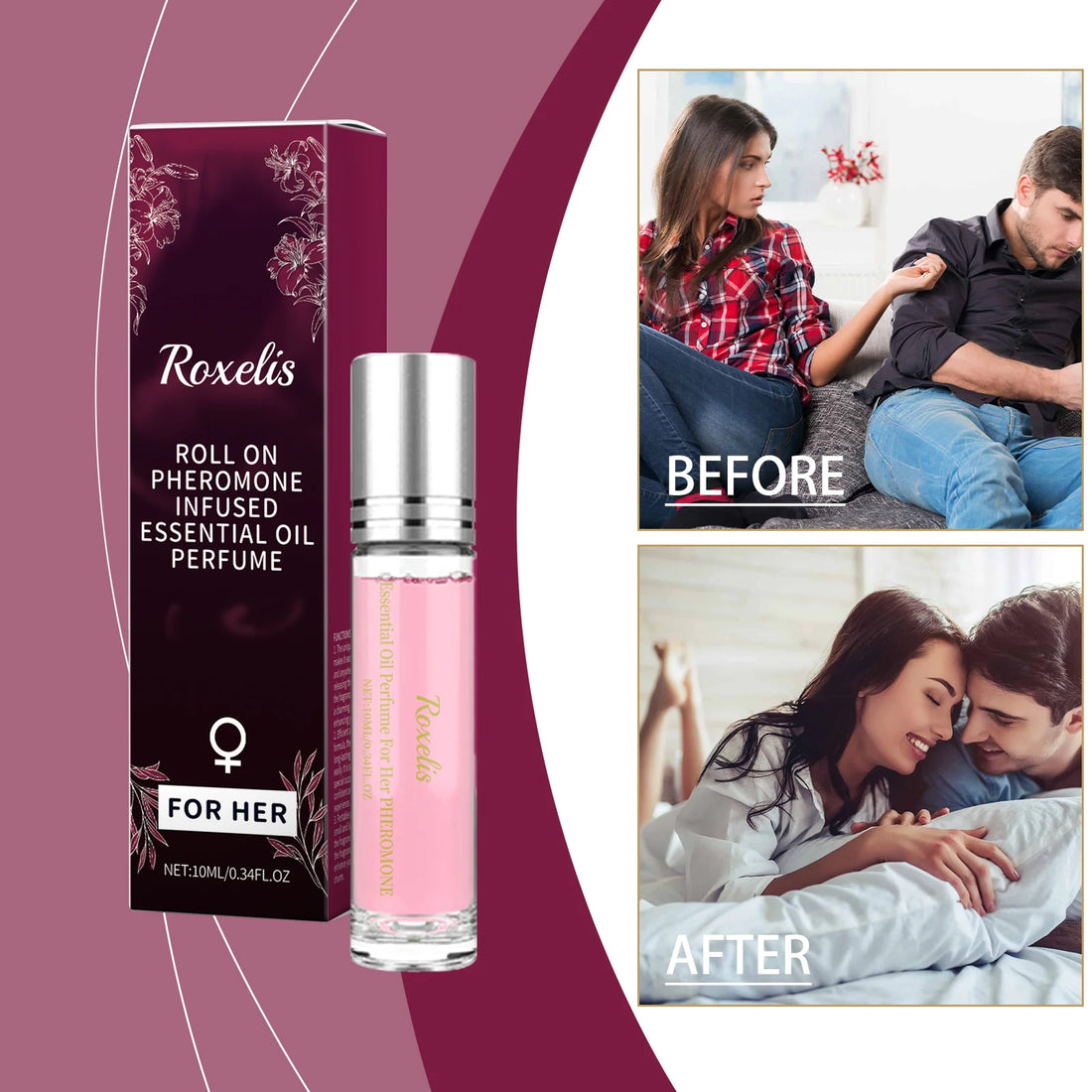 Roxelis Women Ball Perfume Natural Fresh Scent Elegant Charming Lasting Fragrant Ball Design Portable Perfume Skin-Friendly