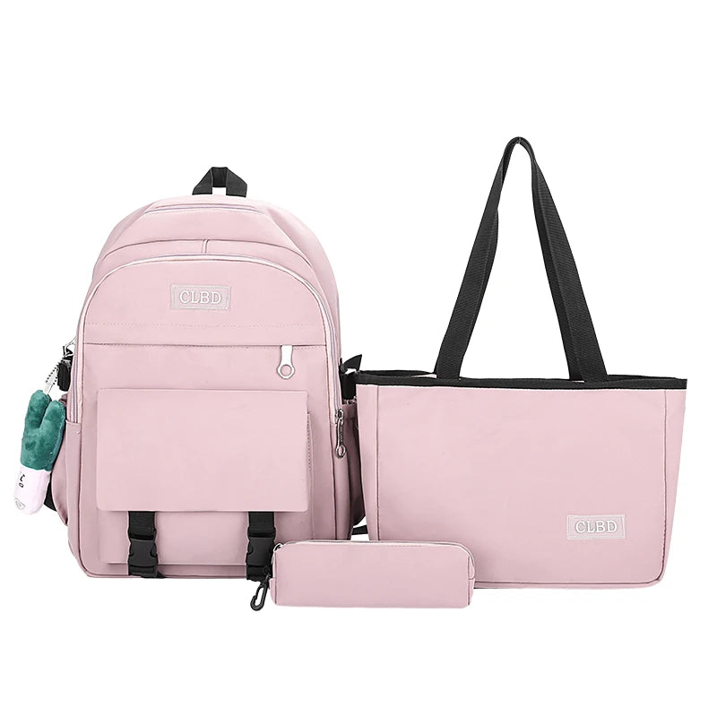 Student Schoolbag New Trend Simple Backpack Large Capacity Three-piece Set Lightweight Backpack Wholesale 3516