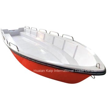 2025 China-Made Fiberglass Rigid Flood Rescue Boat 12-Person Water Rescued Easy Operation Rowing Boat Outboard Motor for Surfing