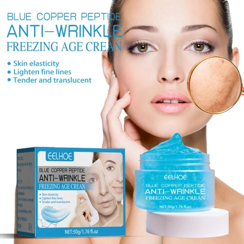 EELHOE Blue Copper Peptide Anti-Wrinkle Freezing Cream Reduces Fine Lines  Anti-Wrinkle And Anti-Aging Moisture And