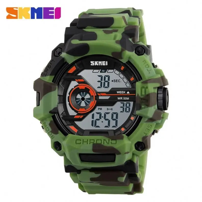 SKMEI 1233 Fashion  Boys Digital Watch Stylish Camouflage Waterproof Calendar Cool Sports Relogio Musculino