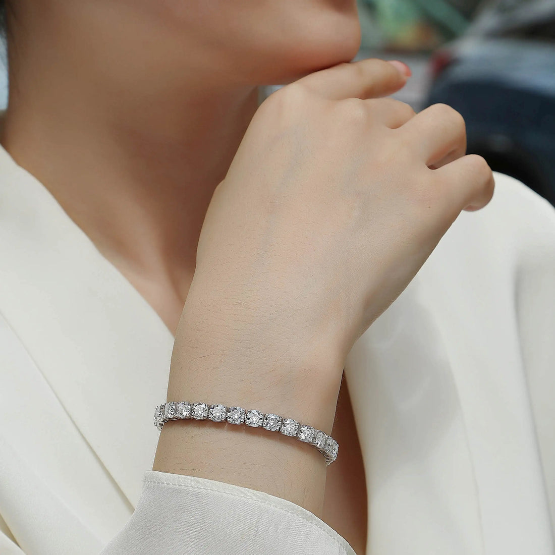 5mm Moissanite Tennis Chain Fine Men Women Bracelet Luxury Gemstone Bracelet 925 Silver Gem Bracelet Tennis Chain