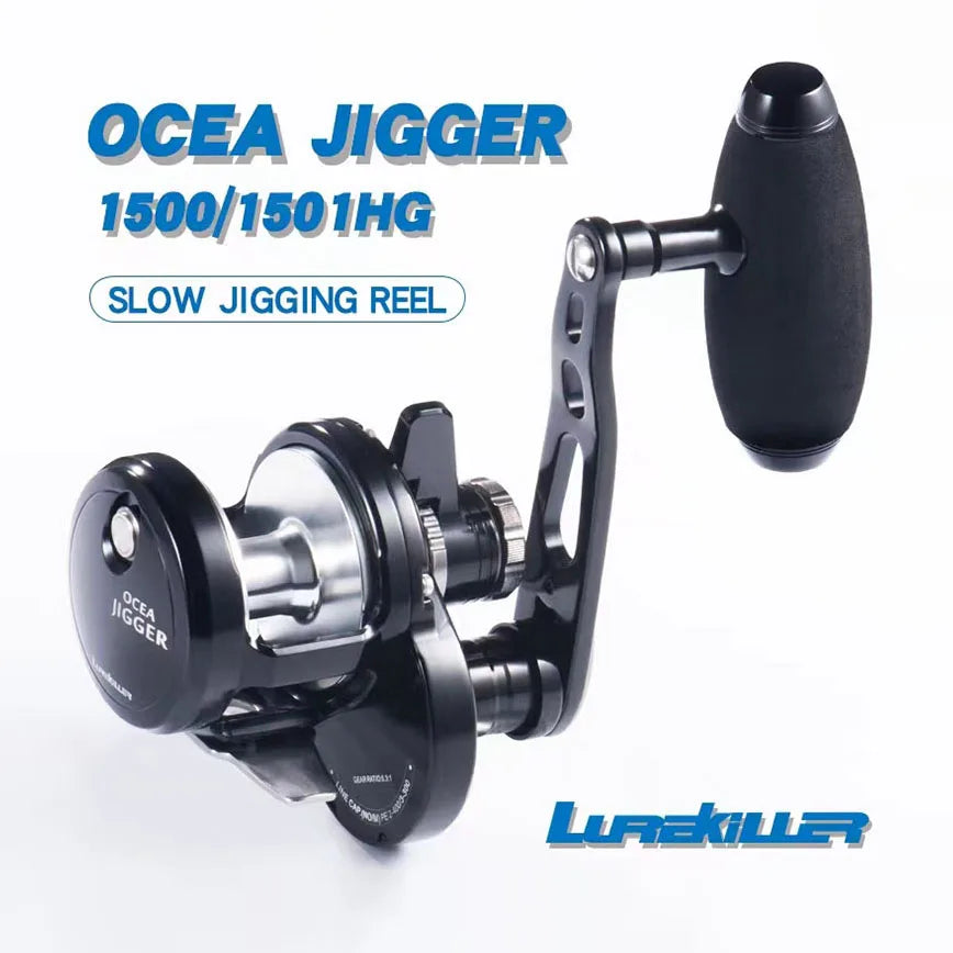 Ocean Boat Fishing 24kgs Drag Power Overhead Sea Fishing Reel Metal Lurekiller Jigger Slow Jigging Reels
