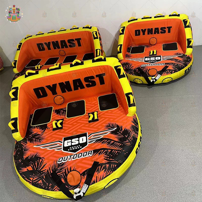 Hot Selling Inflatable Boat Tube 3 Person Rider Rope Bundle Towable Tube for Boating Water Sports