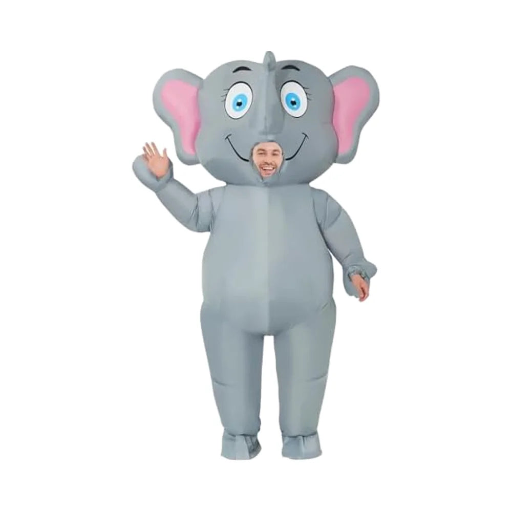 GOOSH Funny Inflatable Elephant Costume for Adults Halloween Blow-up Cosplay for Men and Women Party Decorations