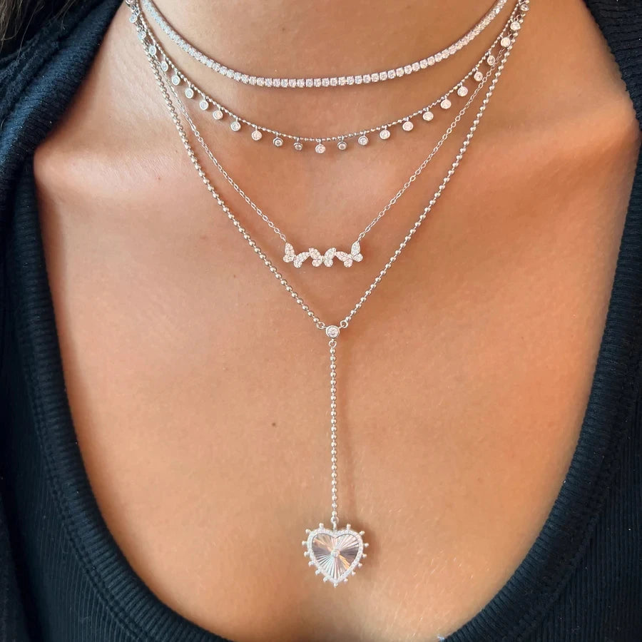 Fashion Elegant Jewelry 14" Choker Cz Drop Charm Wedding Gift Women Cz Choker Necklace