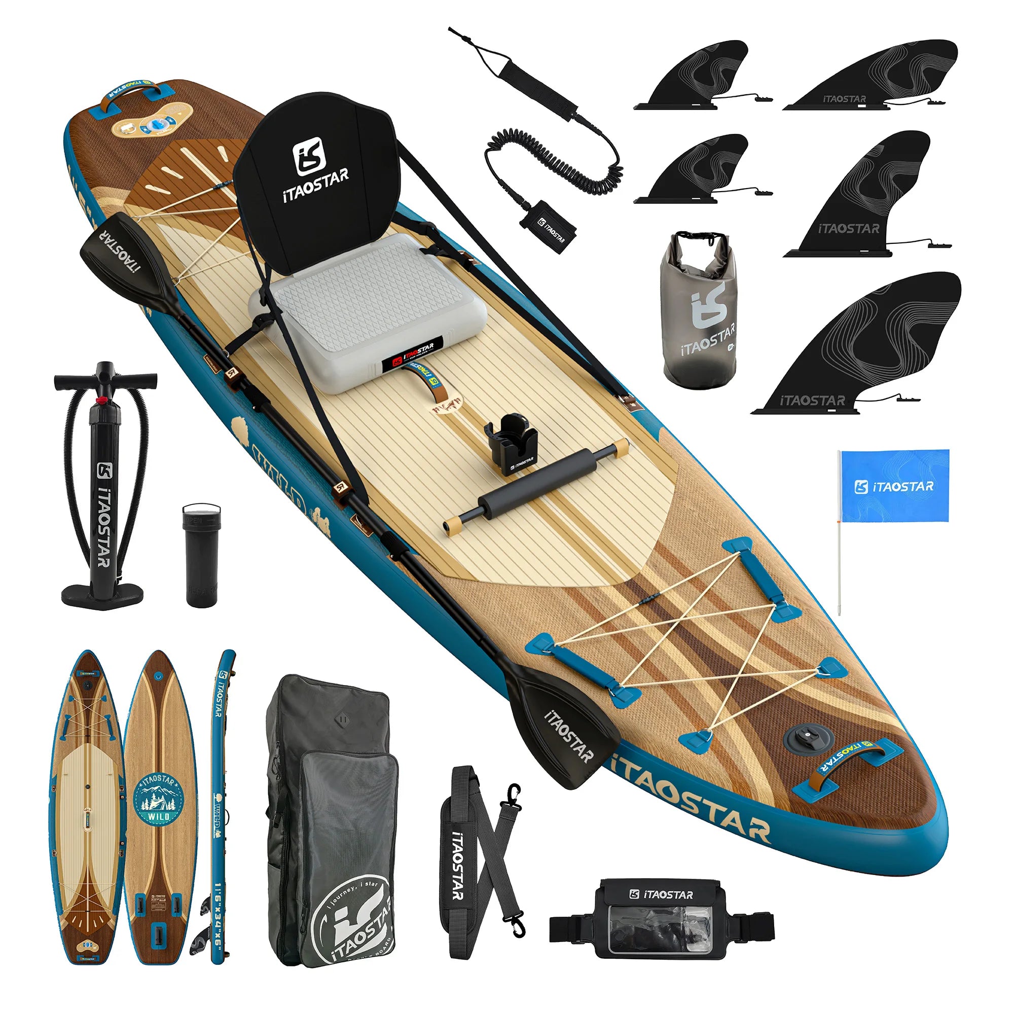 ITAOSTAR Wild  W02C 11'6"x34"x6"  Dropshipping OEM supboard Water Sport Inflatable Surfboard Standup Paddleboard Fishing Boat