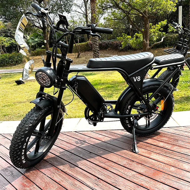 Original E-Bike Fatbike Electrische V8 750 Watt Fiets US EU Warehouse Ebike 48v 15ah Electric Fat Tire Bike