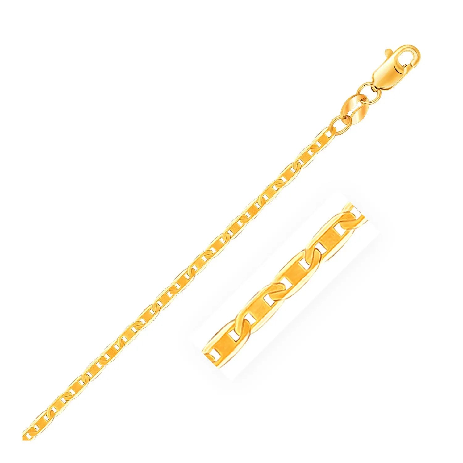 UD_14k Yellow Gold Plated Mariner Link Anklet with Butterfly Heart Pattern Featuring Diamond Pearl 1.7mm Stainless Steel Jewelry