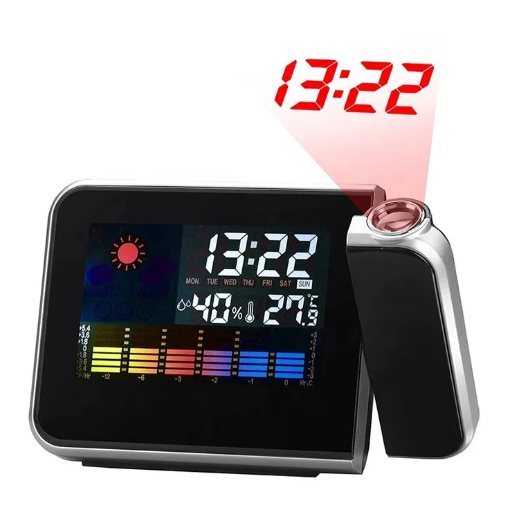 Projection Alarm Weather Station Clock Weather Forecast Projector Alarm Clock Table LED Back Light Digital Reloj Despertador