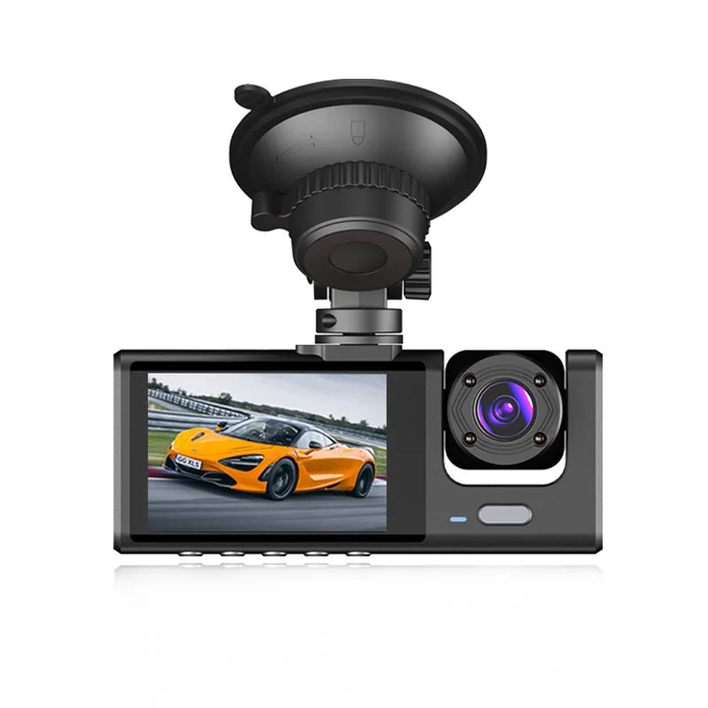 3 Channel Dash Cam Dashcam Front and Rear Video Recorder Three Lens Car Camera with Rear View DVR 24H Parking Monitor Black Box