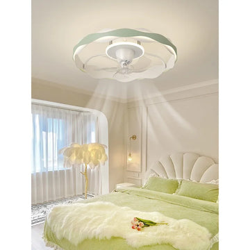 SENKAI Irregular Smart Ceiling Fan Blade Embedded Ceiling Light Large Wide-angle Transparent LED Light Metal Bedroom 97 Modern