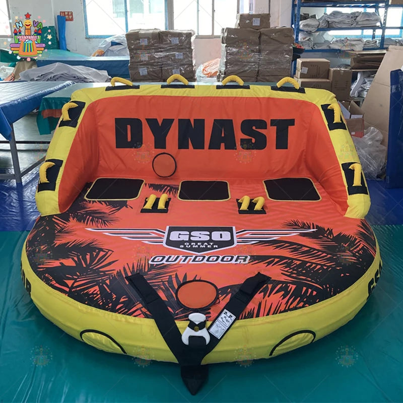 Hot Selling Inflatable Boat Tube 3 Person Rider Rope Bundle Towable Tube for Boating Water Sports