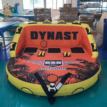 Hot Selling Inflatable Boat Tube 3 Person Rider Rope Bundle Towable Tube for Boating Water Sports