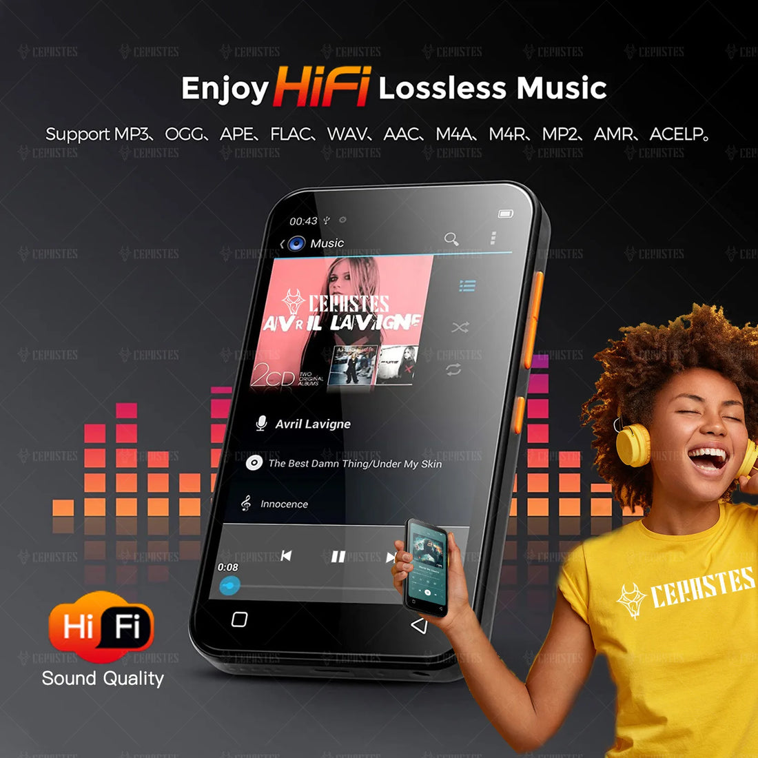 MP3 Player Bluetooth Portable WiFi MP4 Player MP5 HiFi Sound Music 4.0 "Full Touch Screen FM/Recorder/Browser/Support Max 512GB