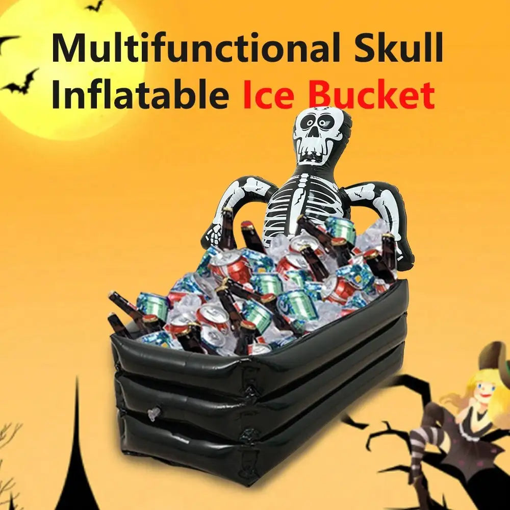 Halloween Decoration Skull Ice Bucket Halloween Party Supplies Beverage Bucket Halloween Decorations Storage Bucket Ice Trough