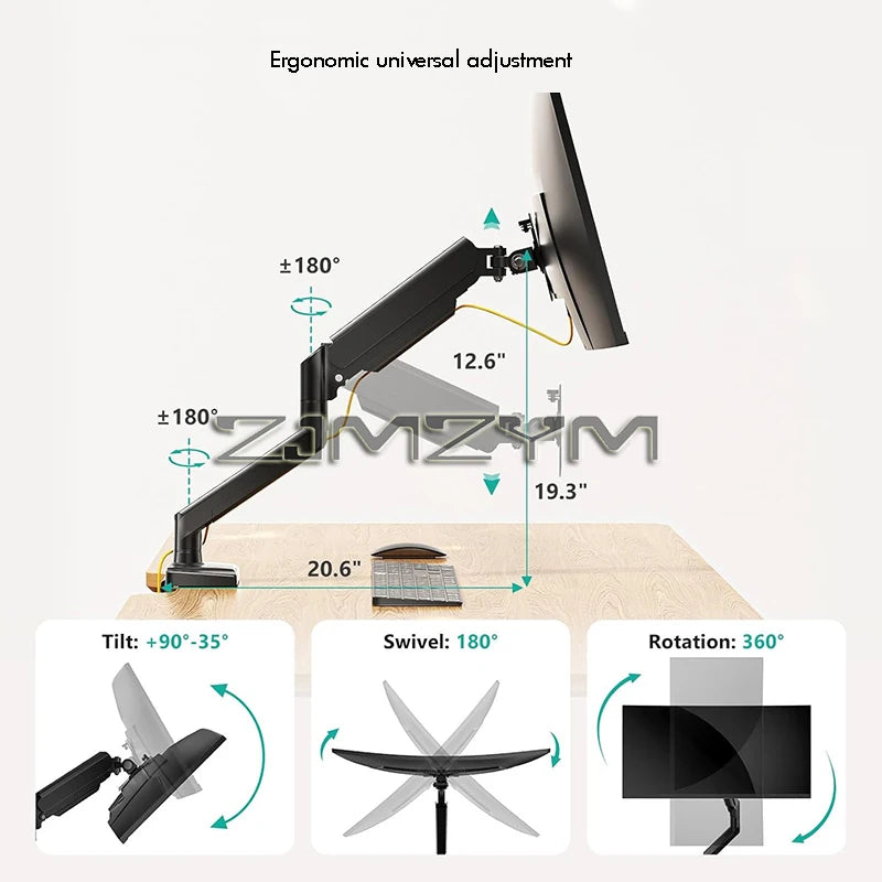 Monitor Stand Single Monitor Mount for 14 Inch-32 Inch Screens Height Adjustable Monitor Arm  Computer Desk Mount Stand