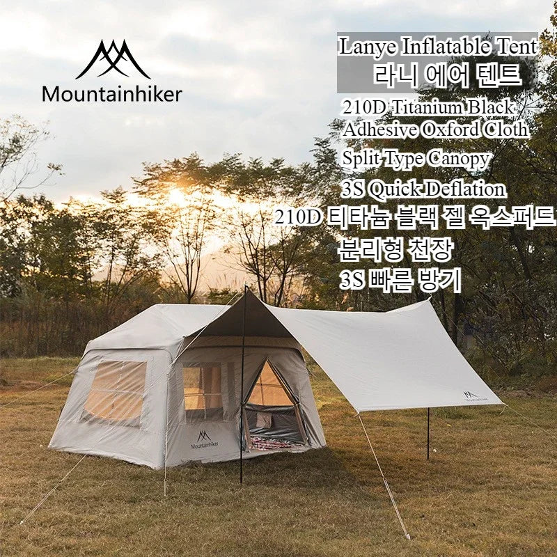 Mountainhiker Quick Open Inflatable Tent Outdoor Camping 2-5 Persons Anti-UV Shade Waterproof Family Awning Beach Tent Picnic