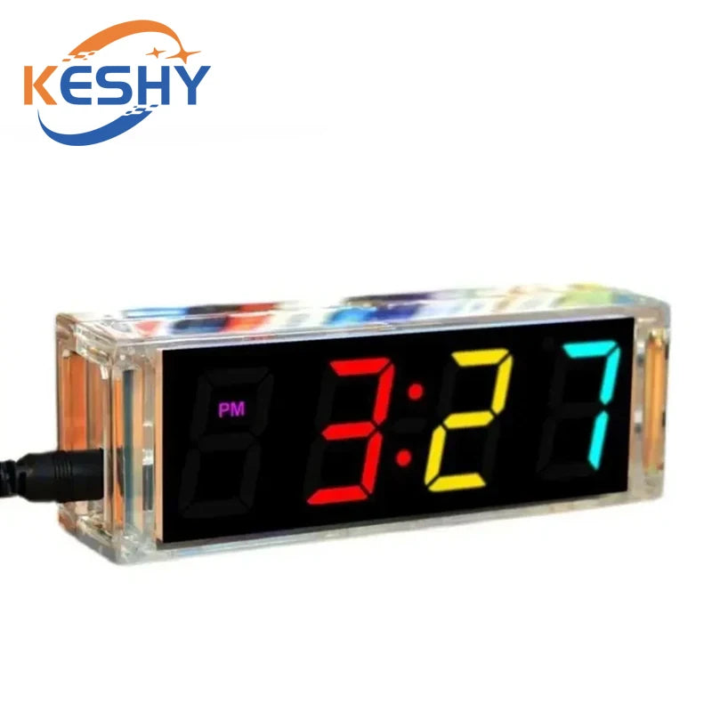 Electronic Clock DIY KIT LED Microcontroller Kit Digital Clock Time Light Control Temperature Thermometer Diy Electronic Kit
