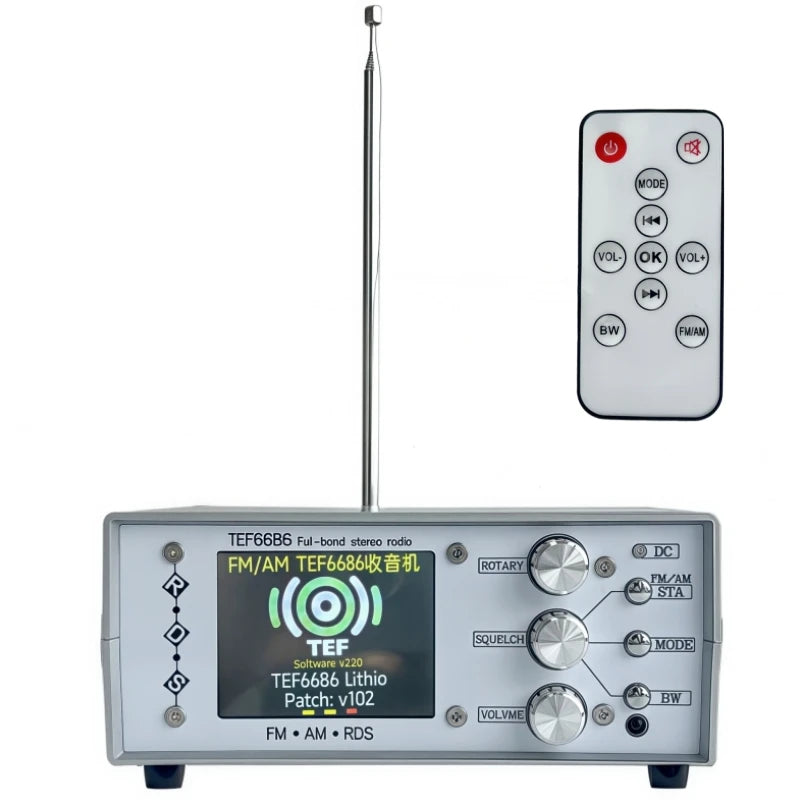 Stereo Desktop FM Radio, High-Sensitivity TEF6686 Stereo Radio, FM/AM Global Band Radio Receiver, 65MHz-108MHz