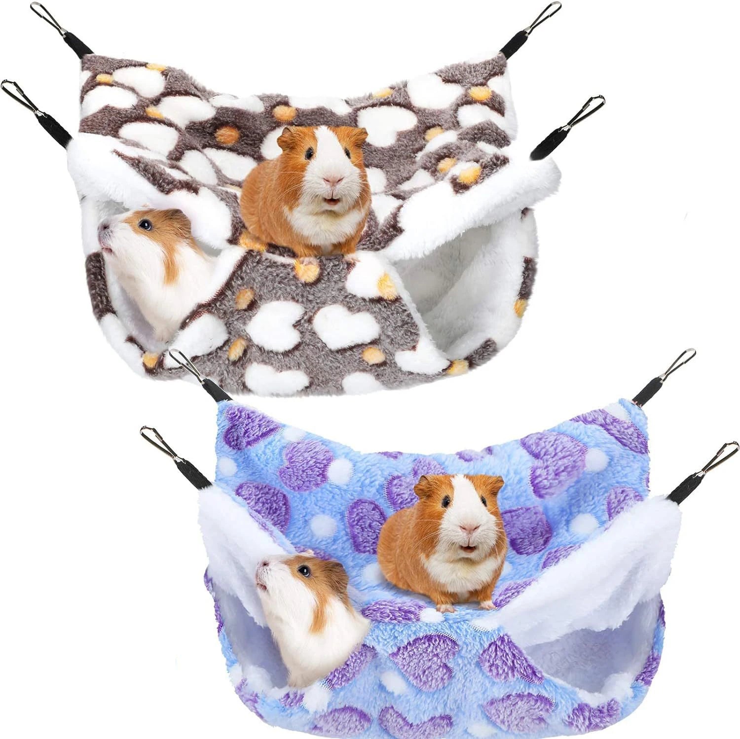 Hamster Hammock Small Pet Hanging Bed Double Warm Thickened Honeybug Flying Squirrel Guinea Pig Hammock Pet Cage Accessories