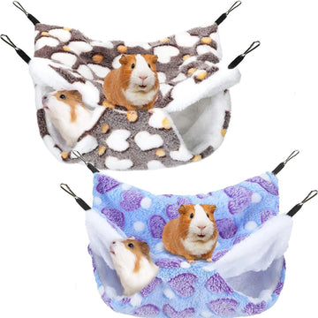 Hamster Hammock Small Pet Hanging Bed Double Warm Thickened Honeybug Flying Squirrel Guinea Pig Hammock Pet Cage Accessories
