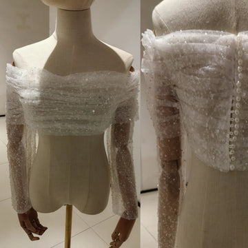 Sequined Wedding Jacket Bolero Bling Bling Long Sleeve Bridal Top Accessories Wrap Shawl Customized